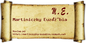 Martiniczky Euzébia névjegykártya